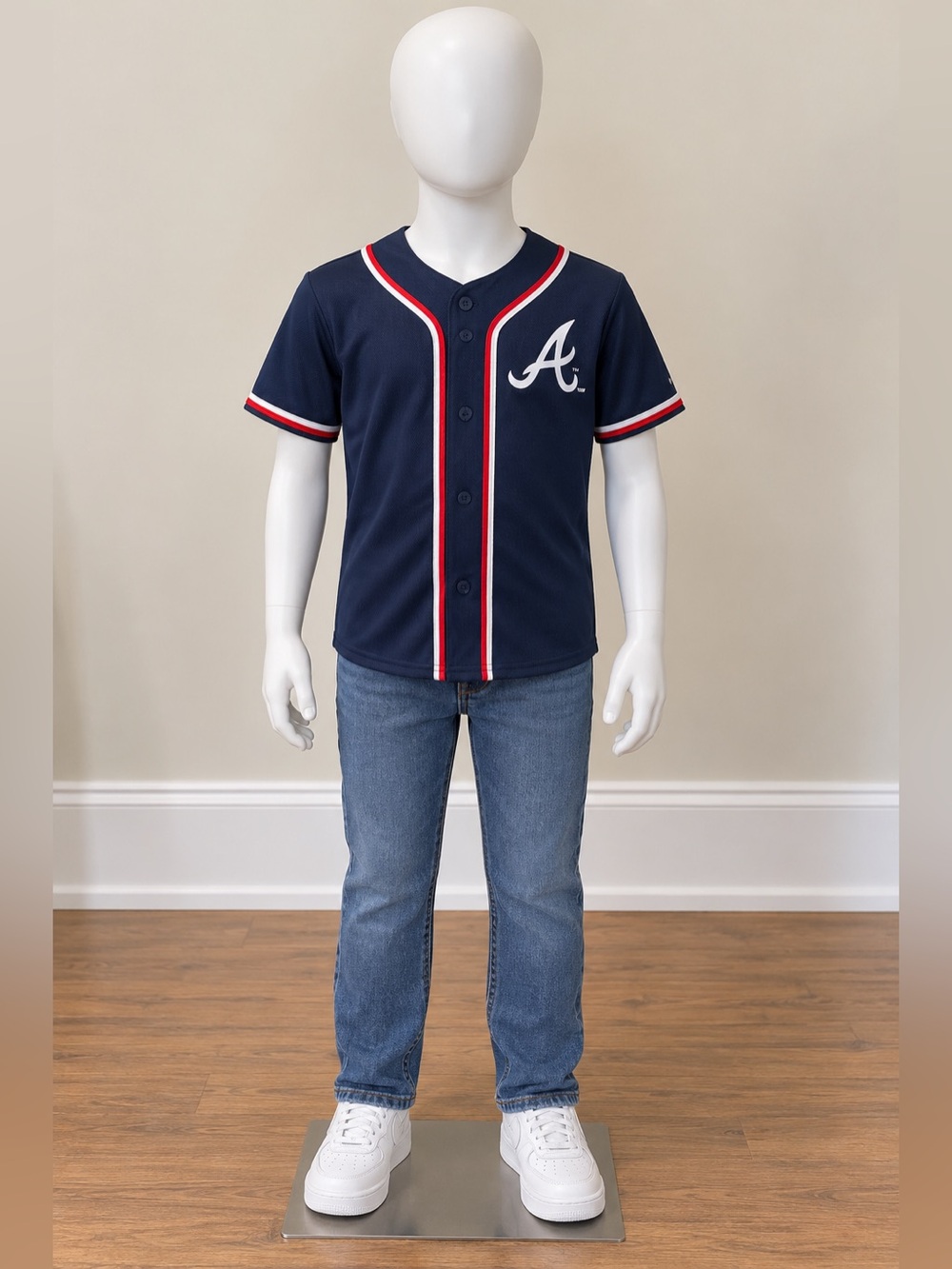 TEAM ATHLETICS MLB Atlanta Braves Kids Jersey size medium/8